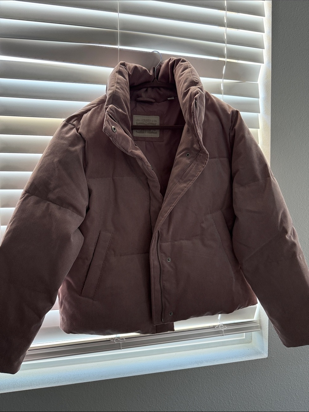 Levi's Mauve Corduroy Puffer Bomber Jacket